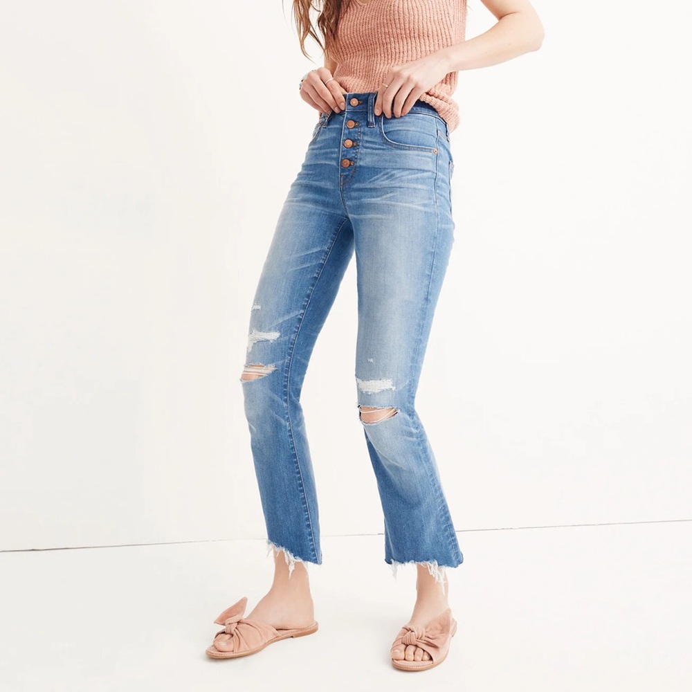 Madewell Cali Demi Boot Jeans Bronson Wash